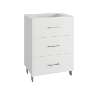 MÓVEL SUSPENSO 60CM 3G PUX CROM C/ LAV CERÂMICO