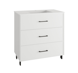 MÓVEL C/PÉS 80CM 3G PUX PRETO C/ LAV CERÂMICO