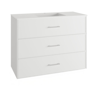 MÓVEL C/PÉS 100CM 3G PUX CROM C/ LAV CERÂMICO