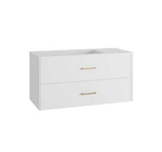 MÓVEL SUSPENSO 100CM 2G PUX OURO C/ LAV CERÂMICO