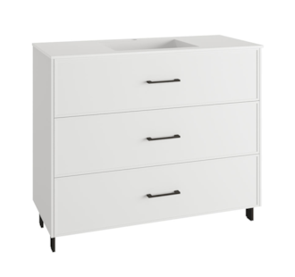 MÓVEL SUSPENSO 100CM 3G PUX PRETO C/ LAV CERÂMICO